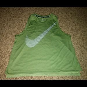 Green NIKE Running Tank